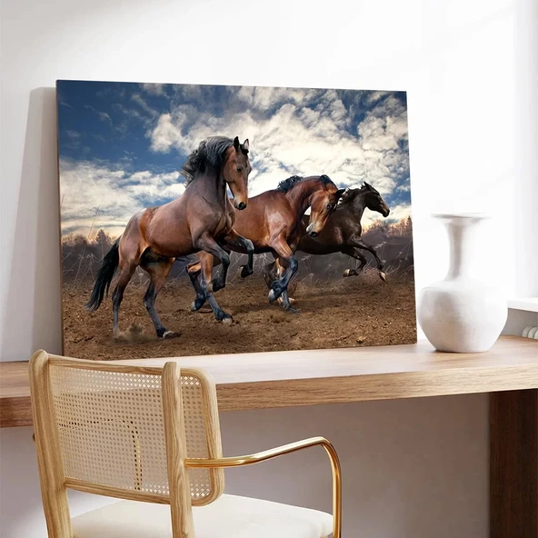 Vahşi Atlar Kanvas Tablo - Resim 3