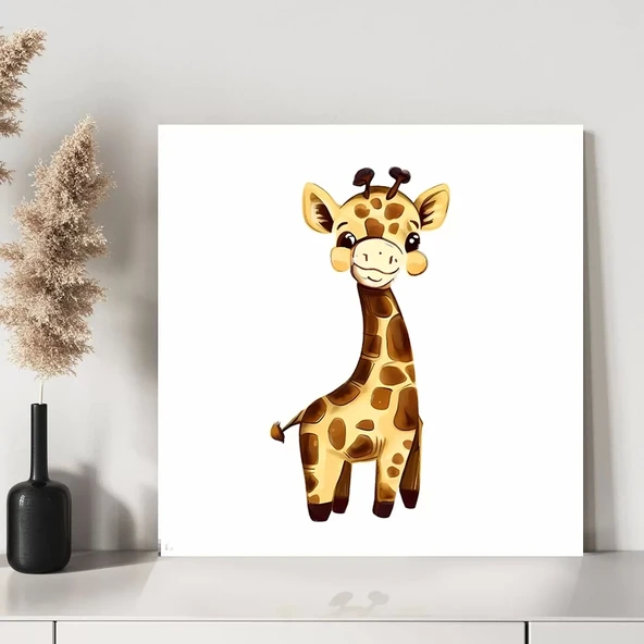 Uzun Boylu Zürafa Kanvas Tablo - Resim 3