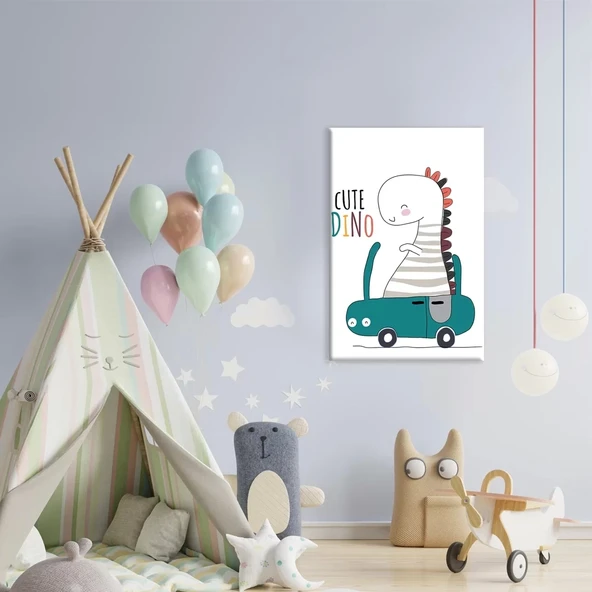 Şapkalı Dino Kanvas Tablo ürün görseli