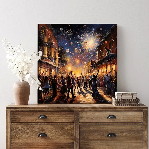 Yıldızlı Gece Festivali Kanvas Tablo - Resim 2