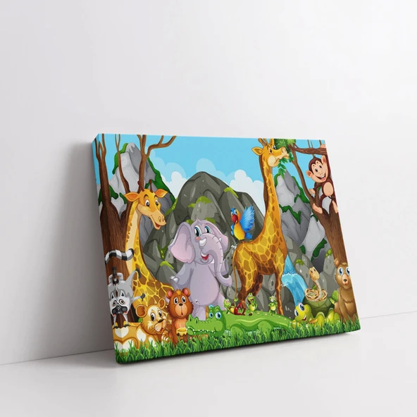 Orman Hayvanları Parkı Kanvas Tablo - Resim 3