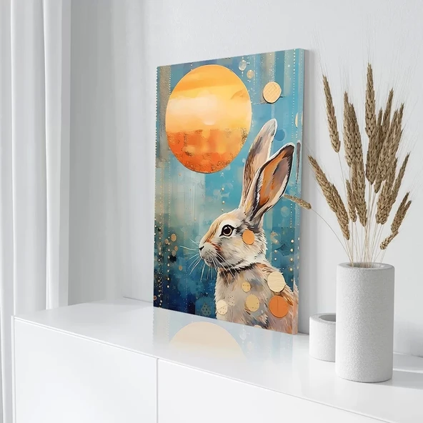 Düşünceli Tavşan Kanvas Tablo - Resim 3