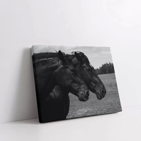 Birlikte Koşan Atlar Kanvas Tablo - Resim 2