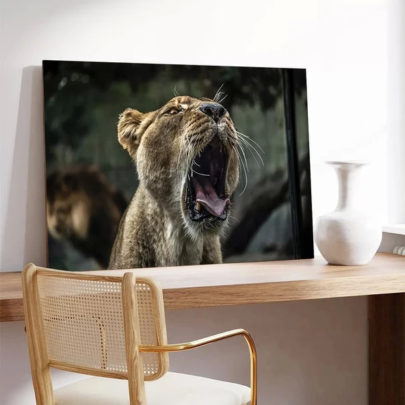 Kükreyen Aslan Kanvas Tablo - Resim 3