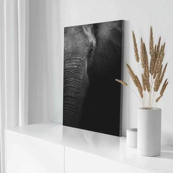 Siyah Fil Kanvas Tablo - Resim 3