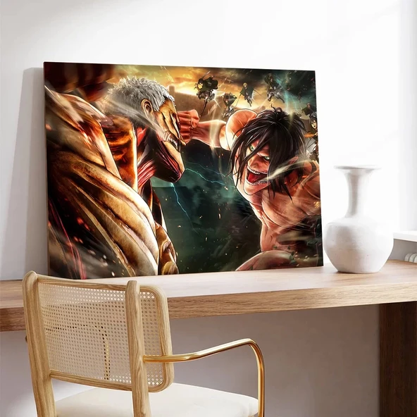Attack On Titan Devler Logo Kanvas Tablo - Resim 3