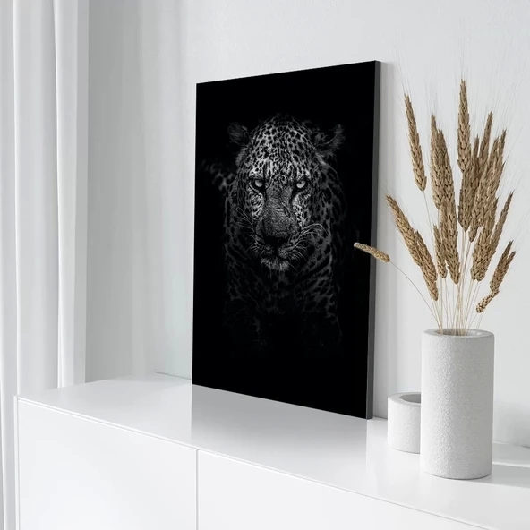 Karanlıktan Gelen Kaplan Kanvas Tablo - Resim 3