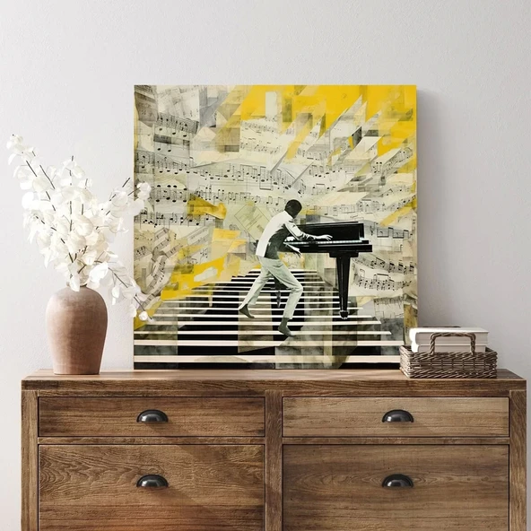 Klavye Üzerinde Hikayeler Kanvas Tablo - Resim 2