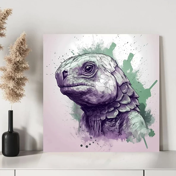 Yeşil Kaplumbağa Kanvas Tablo - Resim 3