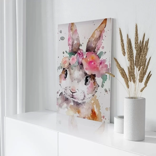 Sevimli Tavşan Kanvas Tablo - Resim 3