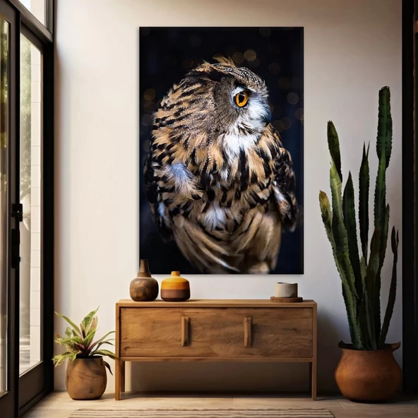 Kahverengi Baykuş Kanvas Tablo ürün görseli