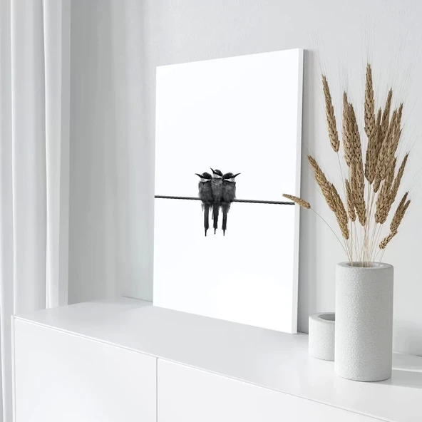 Sevimli Kuşlar Kanvas Tablo - Resim 3