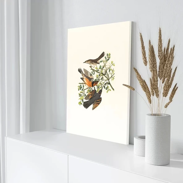 Daldaki Serçe Kanvas Tablo - Resim 3