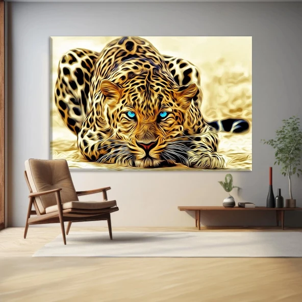 Leopar Bakışı Kanvas Tablo ürün görseli