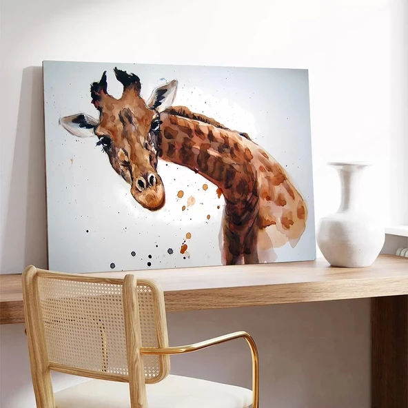 Meraklı Zürafa Kanvas Tablo - Resim 3