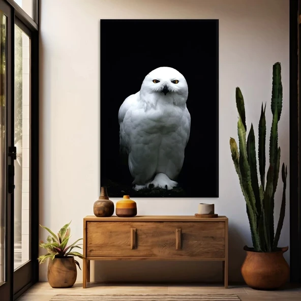 Beyaz Baykuş Kanvas Tablo ürün görseli
