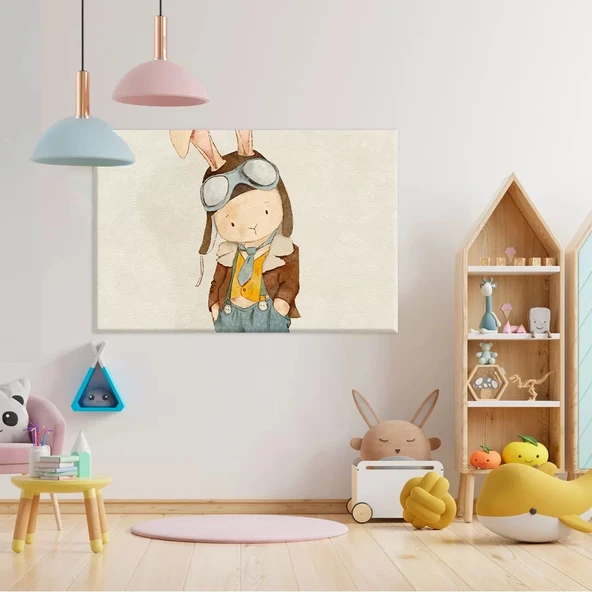 Tavşan Oyun Odası Kanvas Tablo ürün görseli
