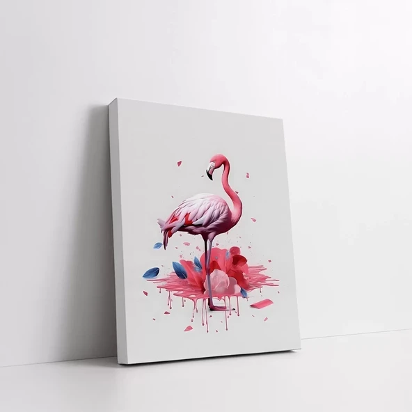 Pembe Flamingo Kanvas Tablo - 2
