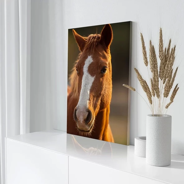 Kahverengi Gözlü At Kanvas Tablo - Resim 3