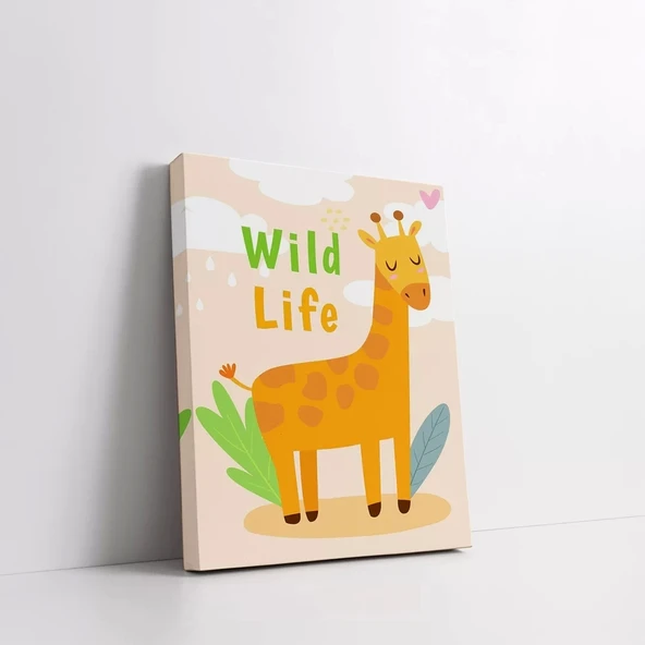 Sevimli Zürafa Kanvas Tablo - Resim 2