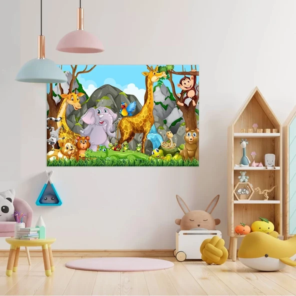 Orman Hayvanları Parkı Kanvas Tablo ürün görseli