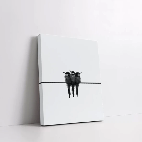 Sevimli Kuşlar Kanvas Tablo - Resim 2