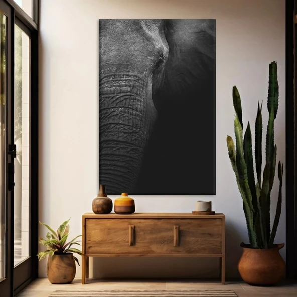 Siyah Fil Kanvas Tablo ürün görseli