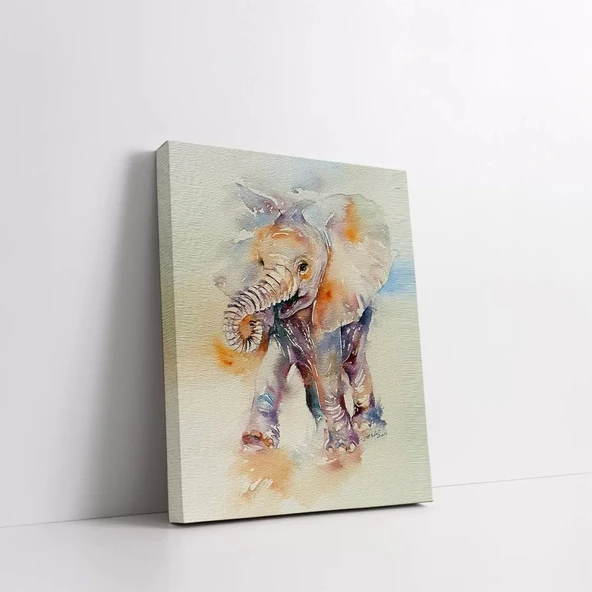 Neşeli Yavru Fil Kanvas Tablo - Resim 2