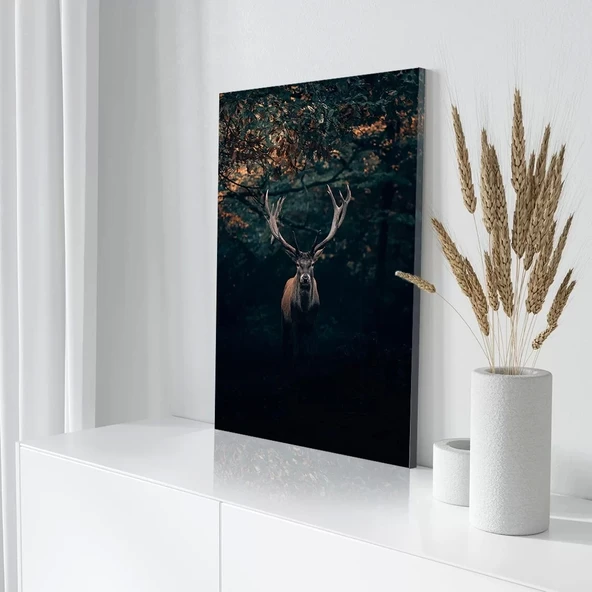 Ormandaki Geyik Kanvas Tablo - Resim 3