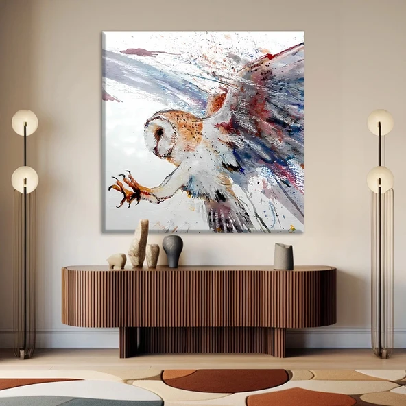 Peçeli Baykuş Kanvas Tablo ürün görseli