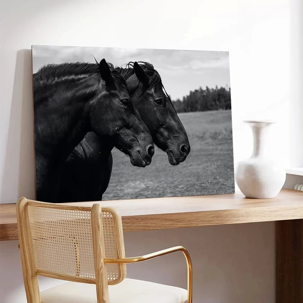 Birlikte Koşan Atlar Kanvas Tablo - Resim 3