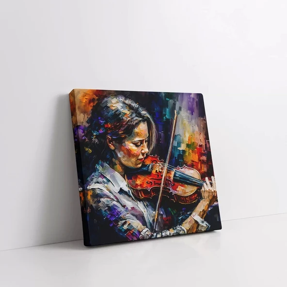 Viyolinin Şiiri Kanvas Tablo - Resim 3
