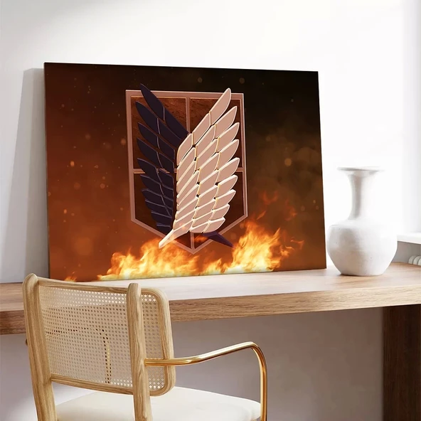 Attack On Titan Logo Kanvas Tablo - Resim 3