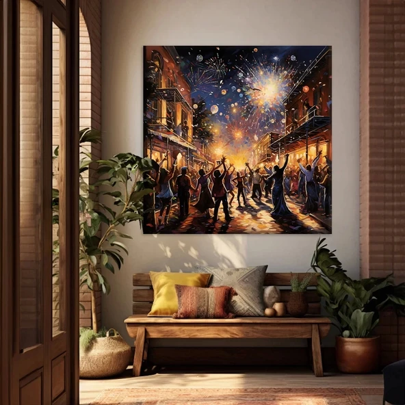 Yıldızlı Gece Festivali Kanvas Tablo ürün görseli