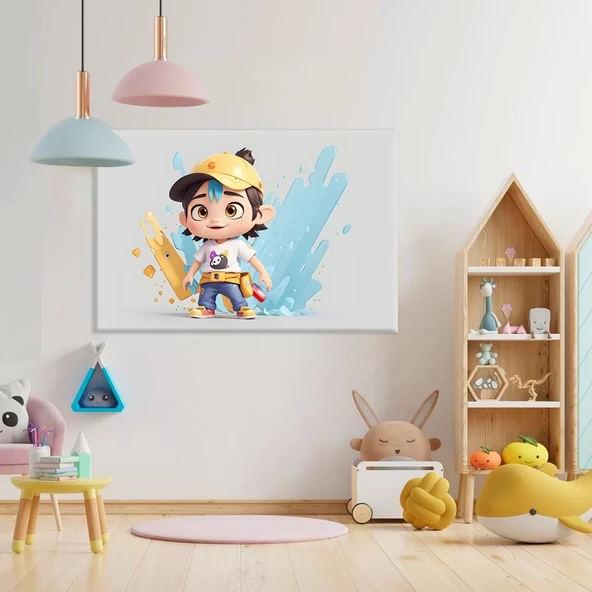 Macera Peşinde Çocuk Kanvas Tablo ürün görseli