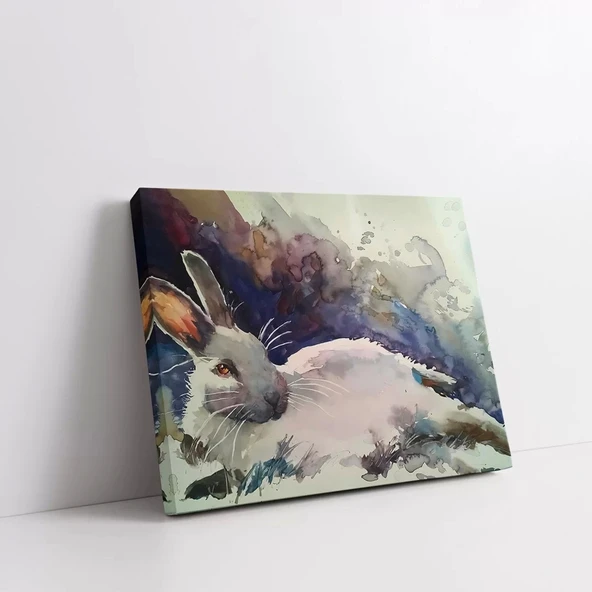 Dinlenen Tavşan Kanvas Tablo - Resim 2