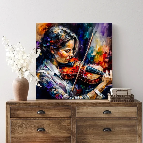 Viyolinin Şiiri Kanvas Tablo - Resim 2