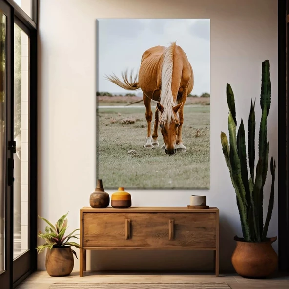 Kahverengi At Kanvas Tablo ürün görseli