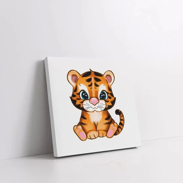 Sevimli Kaplan Kanvas Tablo - Resim 2