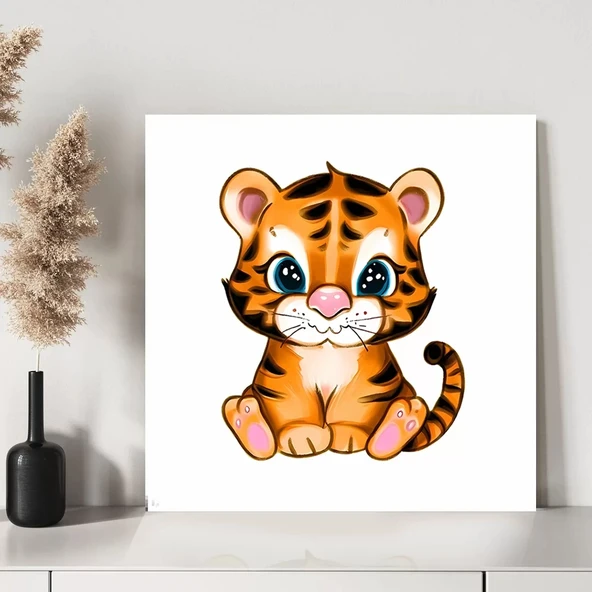 Sevimli Kaplan Kanvas Tablo - Resim 3