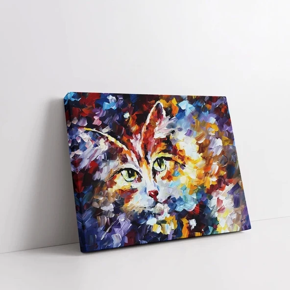 Soyut Kedi Kanvas Tablo - Resim 2