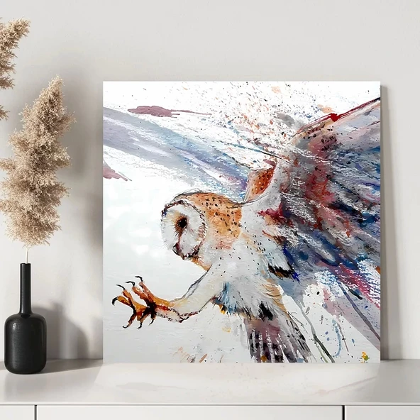 Peçeli Baykuş Kanvas Tablo - Resim 3