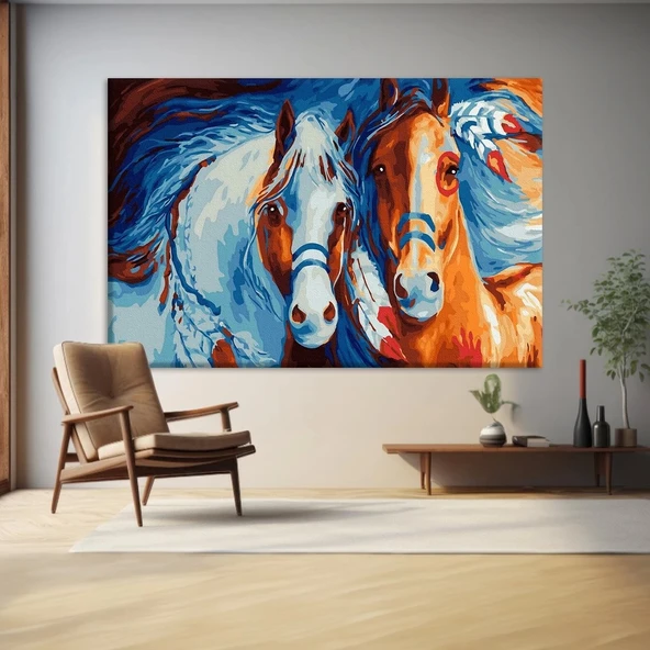 Mavi Suların Atları Kanvas Tablo ürün görseli