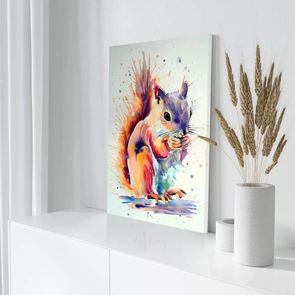 Tatlı Sincap Kanvas Tablo - Resim 3