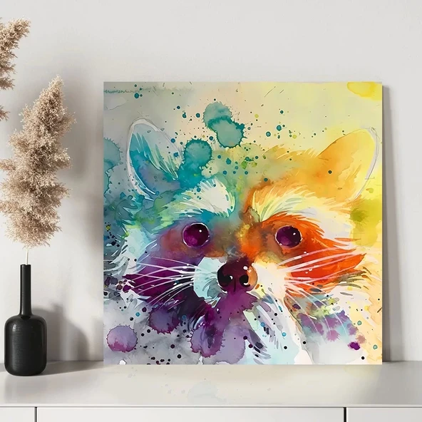 Renk Cümbüşü Tilki Kanvas Tablo - Resim 3