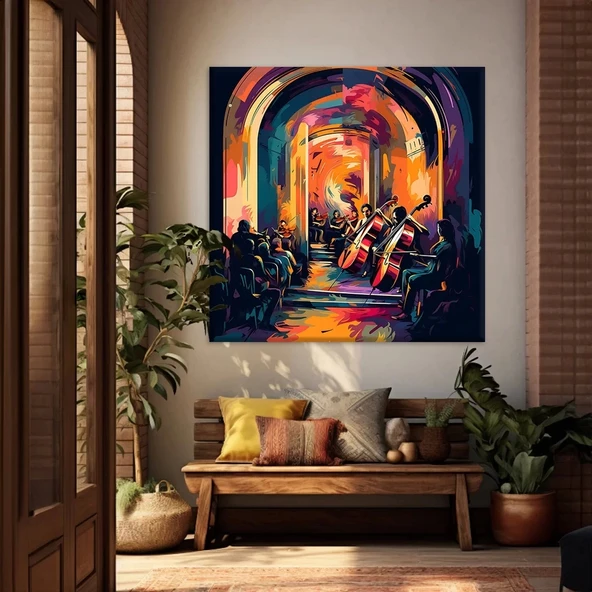 Renkli Melodiler Kanvas Tablo ürün görseli