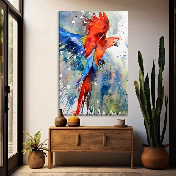 Kızıl Papağan Kanvas Tablo ürün görseli
