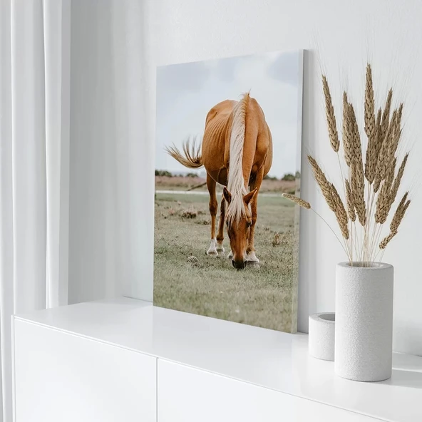 Kahverengi At Kanvas Tablo - Resim 3