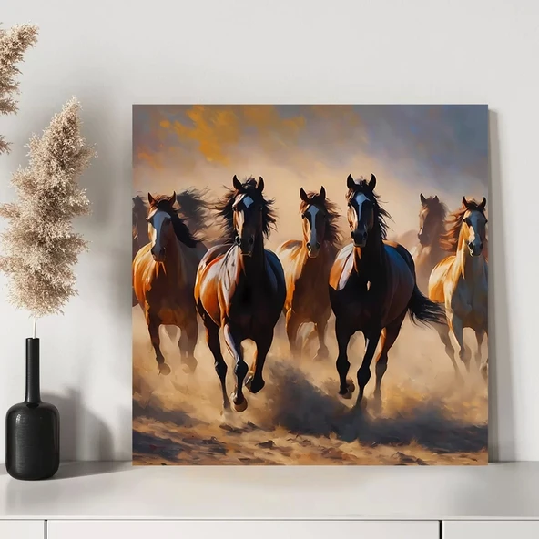 Koşan Atlar Kanvas Tablo - Resim 2