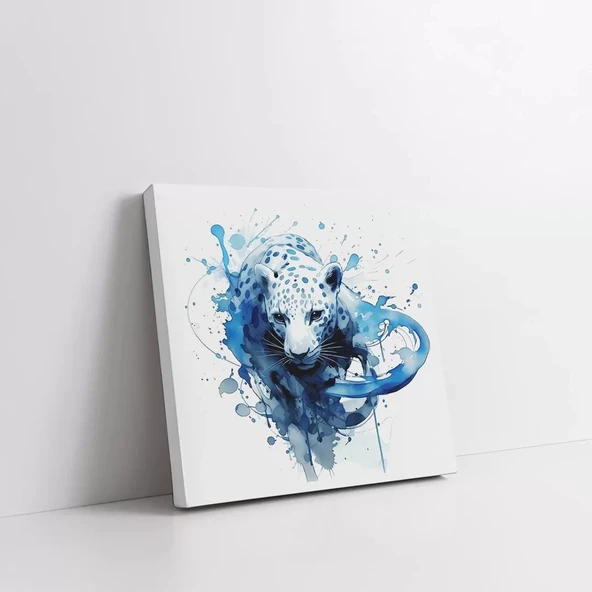 Mistik Mavi Leopar Kanvas Tablo - Resim 2